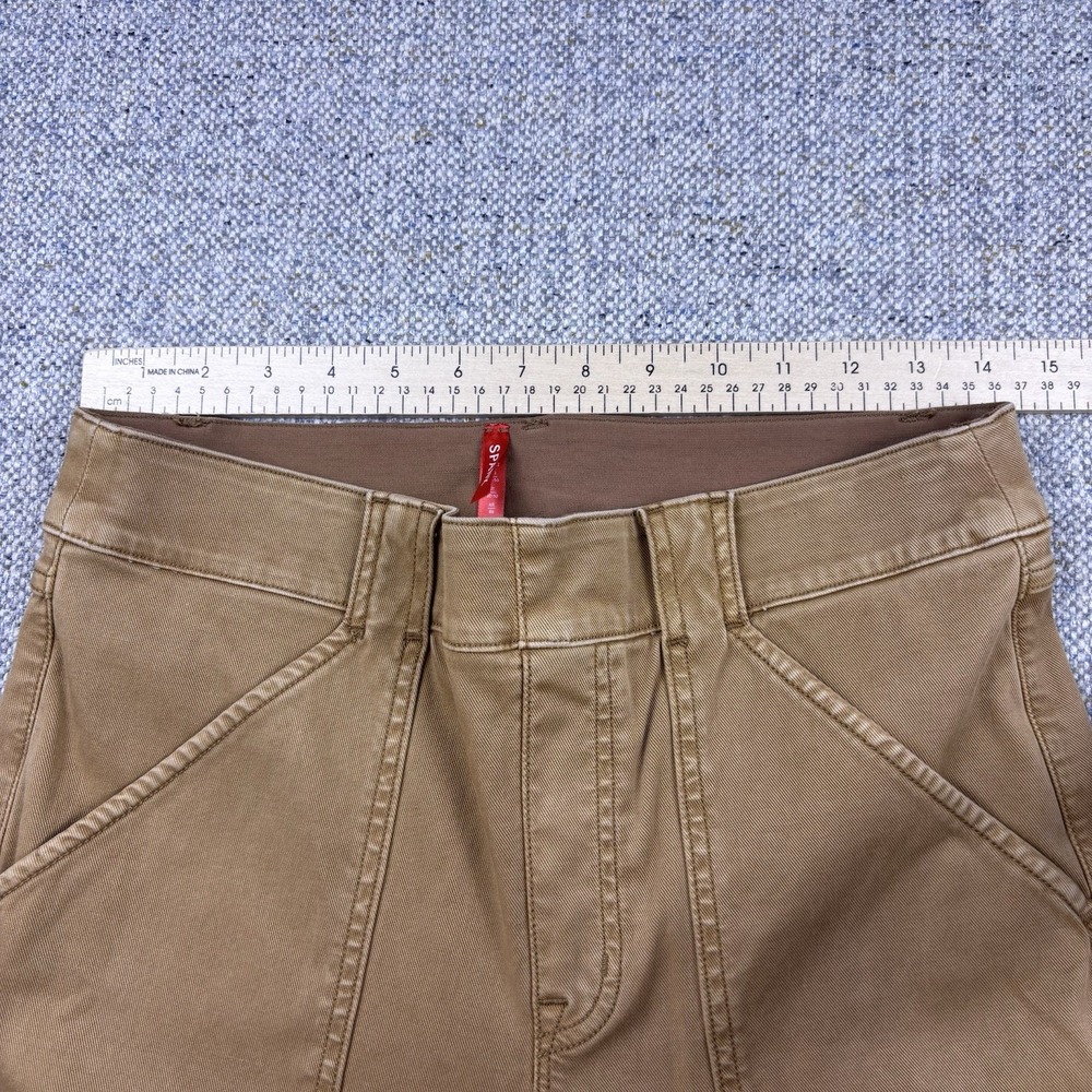 SPANX Stretch Twill Ankle Cargo Pants Honey Glow Brown Women Pull On Slim Sz XL - Picture 4 of 8